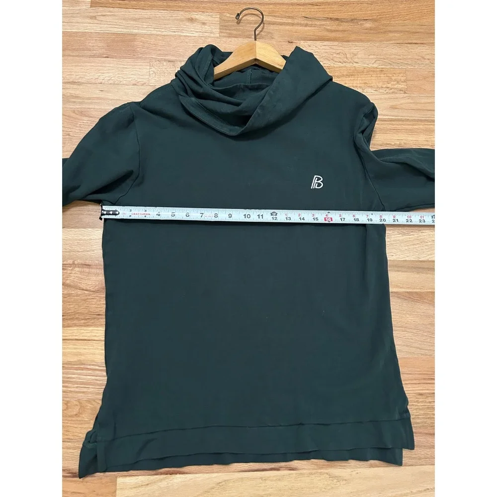 Built Apparel Mens Cowl Neck Hoodie Hunter Green Long Sleeve Performance Large